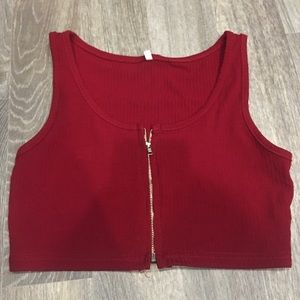 Shein zip front top